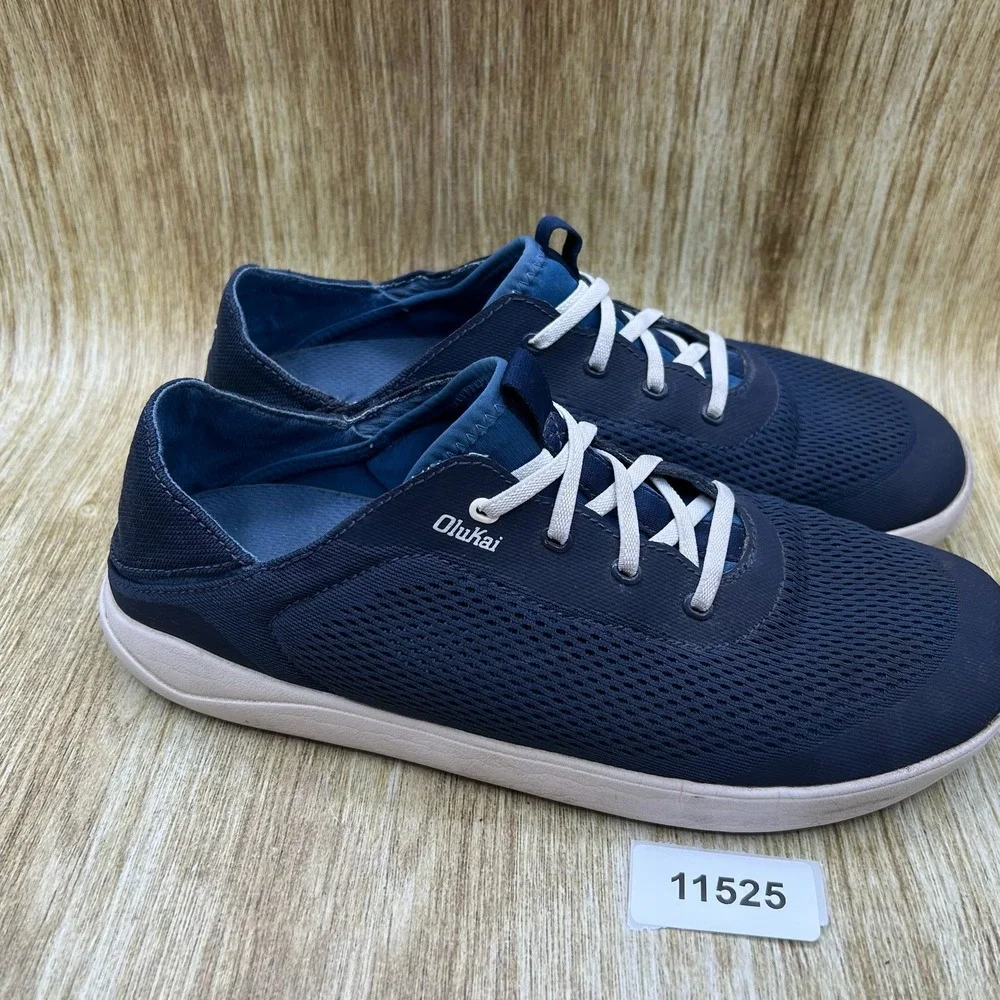 OluKai Moku Pae Men's Size 10 Slip On Blue Mesh Shoes Low Top Sneakers